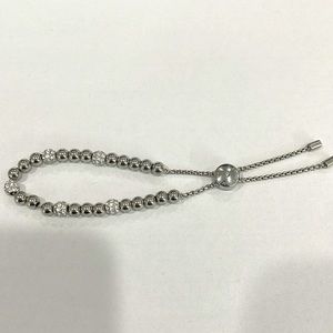 Michael Koran Blush Rush Silver-Tone Bead Bracelet